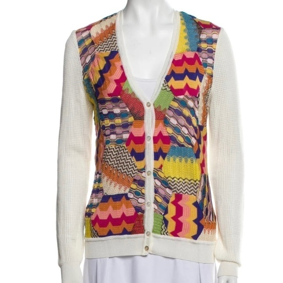 Missoni Collectible Vintage patchwork Cardigan Sweater, Y2K Limited Edition, S/M - Picture 1 of 14
